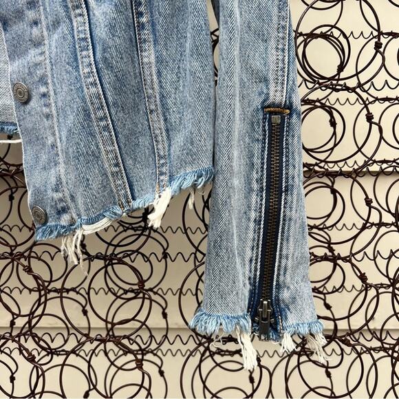 Levi’s MOTO JEAN ALTERED ZIP TRUCKER JACKET XS - Picture 4 of 9